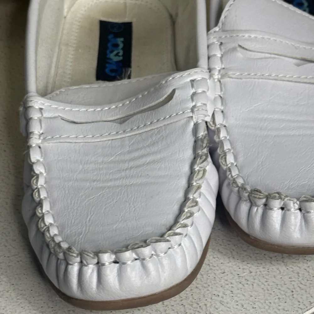 Kids White Dress Loafers